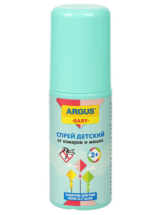 Репеллент от комаров, спрей, с 2 лет, для детей, Argus, Baby, 75 мл, AR-783