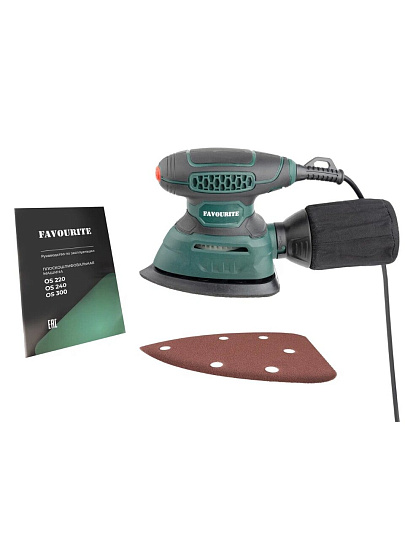 Плоскошлифовальная машина Favourite, OS 220, 220 Вт, 15000 об/мин, 30000 кол/мин, 140х140х80 мм