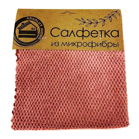 Салфетка бытовая универсальная, микрофибра, 30х30 см, красная, 300 г, HRS-002 red