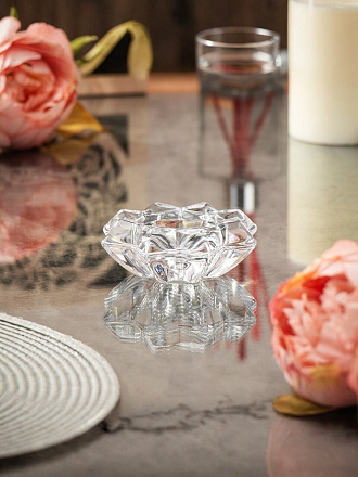 Подсвечник декоративный стекло, 1 свеча, 10х3 см, Y4-4900