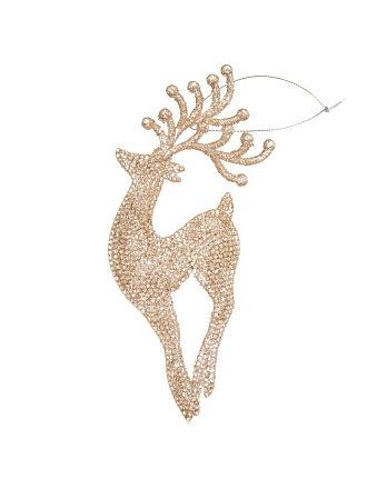 Елочное украшение Олень, золото, 8х17.5 см, пластик, SYYKLA-191939G