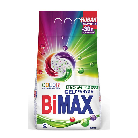 Стиральный порошок BiMAX, 3 кг, автомат, для цветного белья, Color