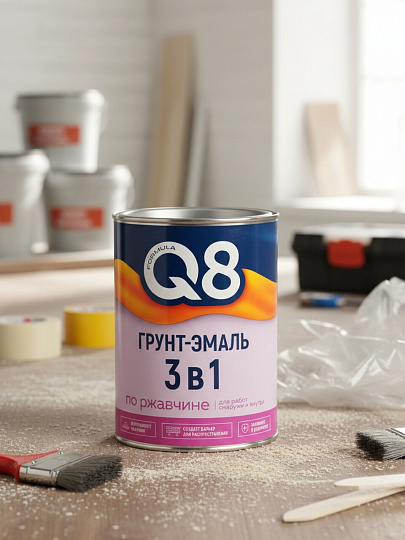 Грунт-эмаль Formula Q8, по ржавчине, алкидная, красная, 0.9 кг
