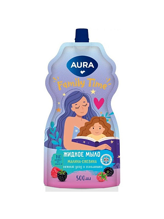 Мыло жидкое Aura, Малина-Ежевика, 500 мл, дой-пак