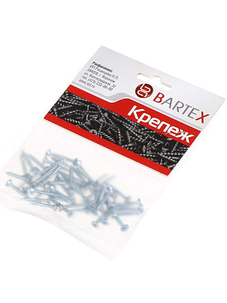 Саморез универсальный, диаметр 3х20 мм, 50 шт, оцинкованный, пакет, Bartex