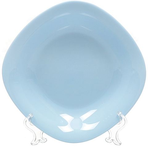 Тарелка суповая, стеклокерамика, 21 см, квадратная, Carine Light Blue, Luminarc, P4250