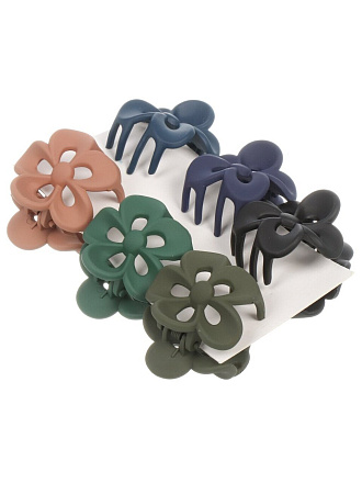 Заколка для волос 2.5х2 см, 6 шт, пластик, A110023