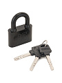 Замок навесной Аллюр, ВС2С-401, 6 630, блистер, цилиндровый, черный, 38 мм, 3 ключа
