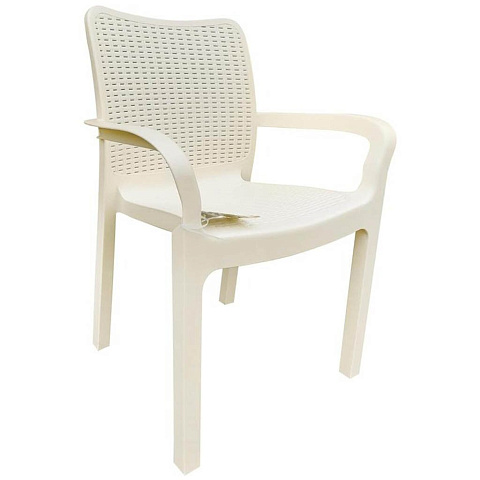 Кресло пластик, Rattan, 83х58х50 см, сливочное, ING6182СЛВ