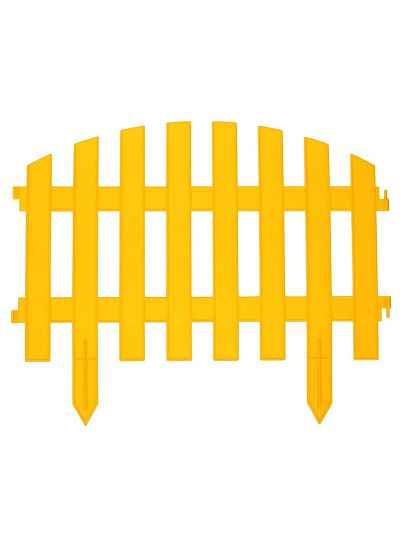 Забор декоративный пластмасса, Palisad, №2, 28х300 см, желтый, ЗД02