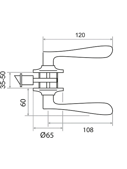 Защелка Trodos, ЗВ2-01, 204137, бронза, алюминий