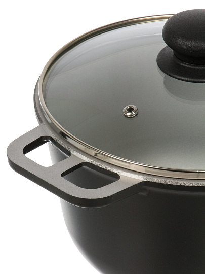 Казан алюминий, 3 л, с крышкой, крышка стекло, Нева Металл Посуда, Н0830д