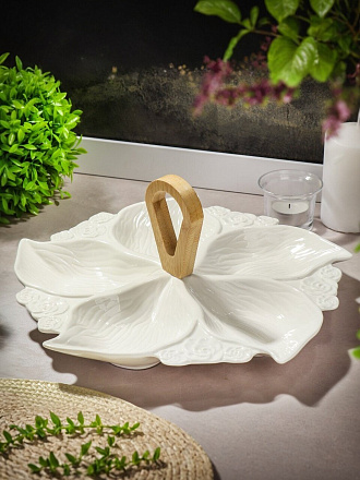 Менажница керамика, 29х29х3.5 см, 5 секций, Y4-5360