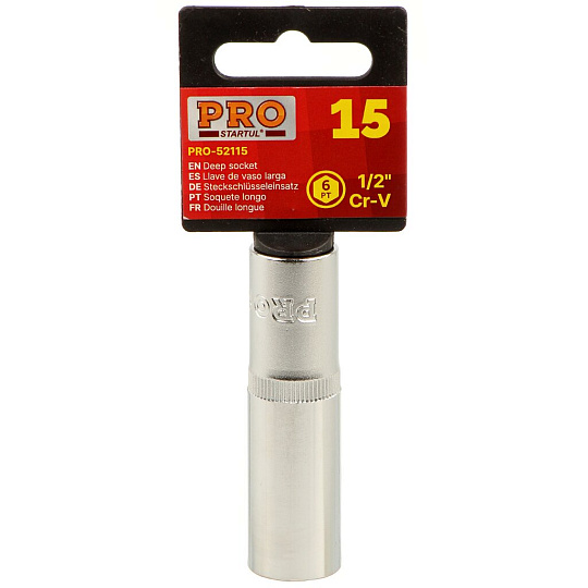 Головка торцевая 6-гранная, 1/2&quot;, 15 мм, глубокая, Startul, PRO-52115
