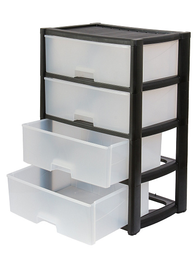 Комод 4 ящика, Колорит, черный, широкий, М8763, Альтернатива