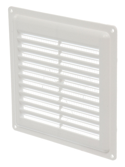 Решетка вентиляционная пластик, 150х150 мм, с сеткой, Viento, 1515ЭС