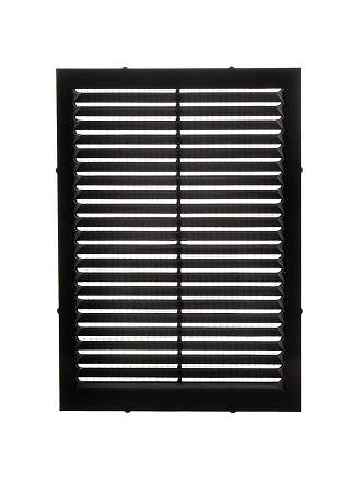 Решетка вентиляционная пластик, вытяжная, 130х190 мм, с сеткой, черная, Viento