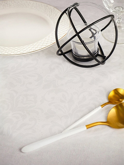 Скатерть 145х180 см, 100% хлопок, Лёгкость хлопка Кружева, белая, AI-1504036