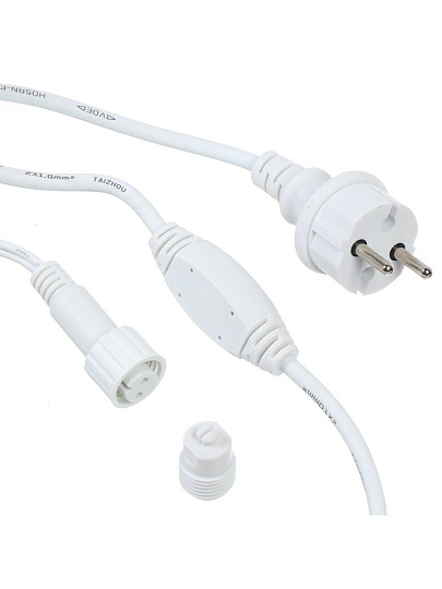 Гирлянда 120 ламп, 3х0.6 м, 1 режим, Бахрома, теплый белый свет, белая, на улице, сетевая, LED