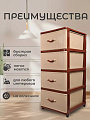 Комод 4 ящика, Дюна, 40х50х94 см, коричнево-бежевый, 04014, Dunya Plastik - фото 2