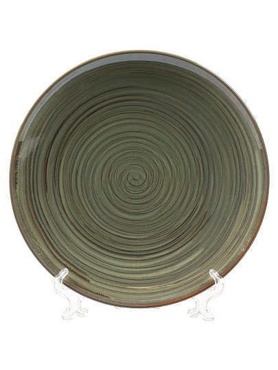 Тарелка обеденная, керамика, 26 см, круглая, Verde зеленый, Daniks, ST2155-2