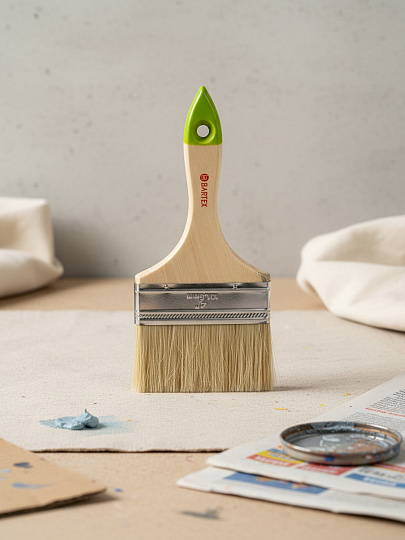 Кисть плоская, Bartex, Стандарт, 100 мм, 4 '', рукоятка дерево, 1117140