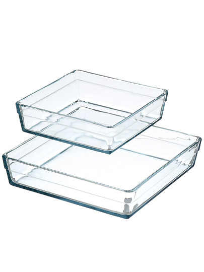 Форма для запекания стекло, 2 шт, прямоугольная, 22.7 см, 28.7 см, Borcam, 159129