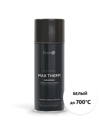 Эмаль аэрозольная, Elcon, декоративная, термостойкая, быстросохнущая, матовая, белая, 520 мл, до 700 градусов