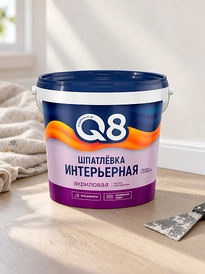 Шпатлевка Formula Q8, акриловая, для внутренних работ, 1.5 кг