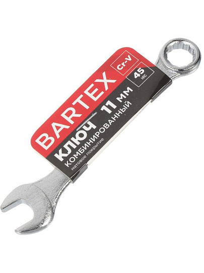 Ключ комбинированный, Bartex, 11 мм, CrV сталь, Эко