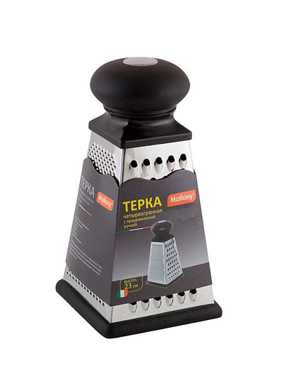 Терка 4 грани, 23 см, нержавеющая сталь, рукоятка пластик, Mallony, GR-083-8, 965014