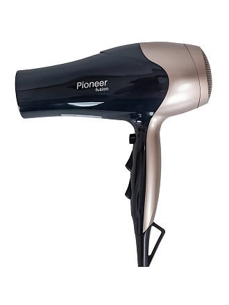 Фен Pioneer, HD-2200DC, 2200 Вт, 3 режима, 2 скорости, черный с золотым, 14448