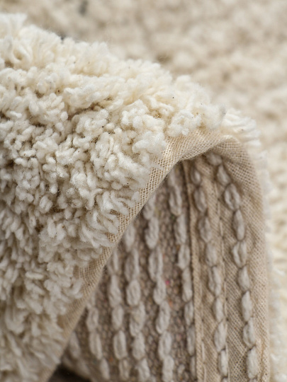 Коврик для ванной, 0.5х0.8 м, 100% хлопок, бежевые ромбы с кисточками, Silvano, Лиона