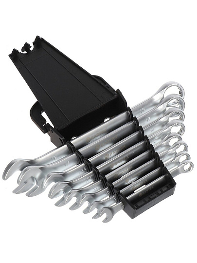 Набор ключей комбинированный, М80, 8 предметов, Bartex, 8-19 мм, матовый, CrV сталь, М80