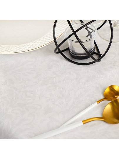 Скатерть 150х220 см, 100% хлопок, Лёгкость хлопка Кружева, белая, AI-1504037