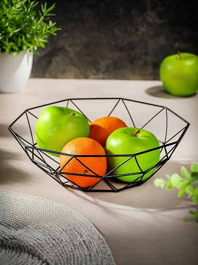 Ваза для фруктов, металл, 27х11 см, Y4-4941, черная