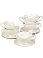 Набор чайный фарфор, 12 предметов, на 6 персон, 250 мл, Jewel, Кружево, ПС0011-14, подарочная упаковка