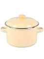 Кастрюля эмалированная сталь, 5.5 л, крышка сталь, цилиндрическая, Сибирские товары, 9MD221P, слоновая кость, индукция - фото 2