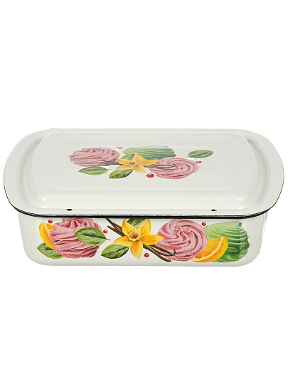 Лоток сталь, эмал, 2.5 л, прямоуг, Керчь, Зефир, 42504-112/6, бел