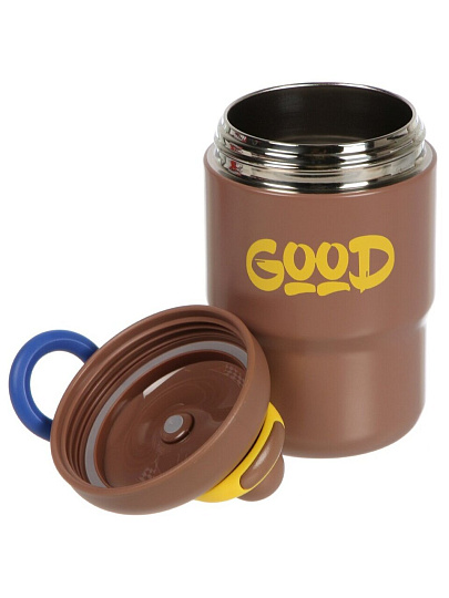 Термокружка нержавеющая сталь, 0.5 л, Good, колба нержавеющая сталь, 1 шт, коричневая, Y4-9341