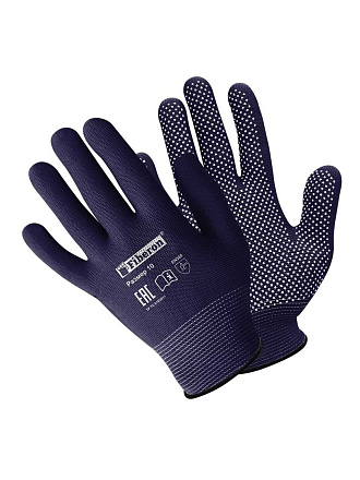 Перчатки полиэстер, ПВХ покрытие, микроточка, Fiberon, европодвес