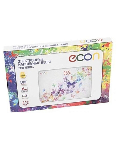 Весы напольные электрические, Econ, ECO-BS013, стекло, до 150 кг, белые