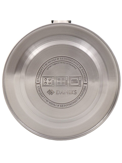 Чайник нержавеющая сталь, 3 л, со свистком, зеркальный, ручка бакелитовая, с силиконовым покрытием, Daniks, Турин, индукция, MSY-075PM