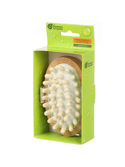 Массажер дерево, 13х8х4 см, универсальный, Банные штучки, 40066