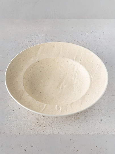 Тарелка суповая, фарфор, 25.5 см, 350 мл, круглая, Sandstone, Wilmax, WL-661330 / A, песочная