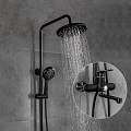 Душевая система для ванны, Frap, с картриджем, черная, F2449-6