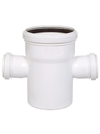 Крестовина канализационная одноплоскостная, 110х50х50 мм, 90 °, РосТурПласт, белая, 36546