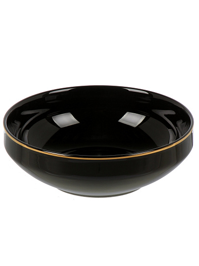 Салатник фарфор, круглый, 14х4.7 см, Black Gold, Domenik, DM3013-1