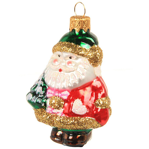 Елочное украшение Дед мороз сказочный, 9 см, стекло, ФУ-217