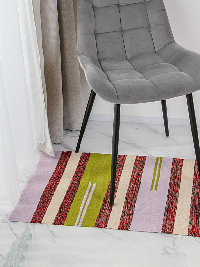 Коврик 0.55х1 м, Sindbad, прямоугольный, многоцветный, хлопковый, хлопок, толщина 4 мм, ручное плетение, 6080